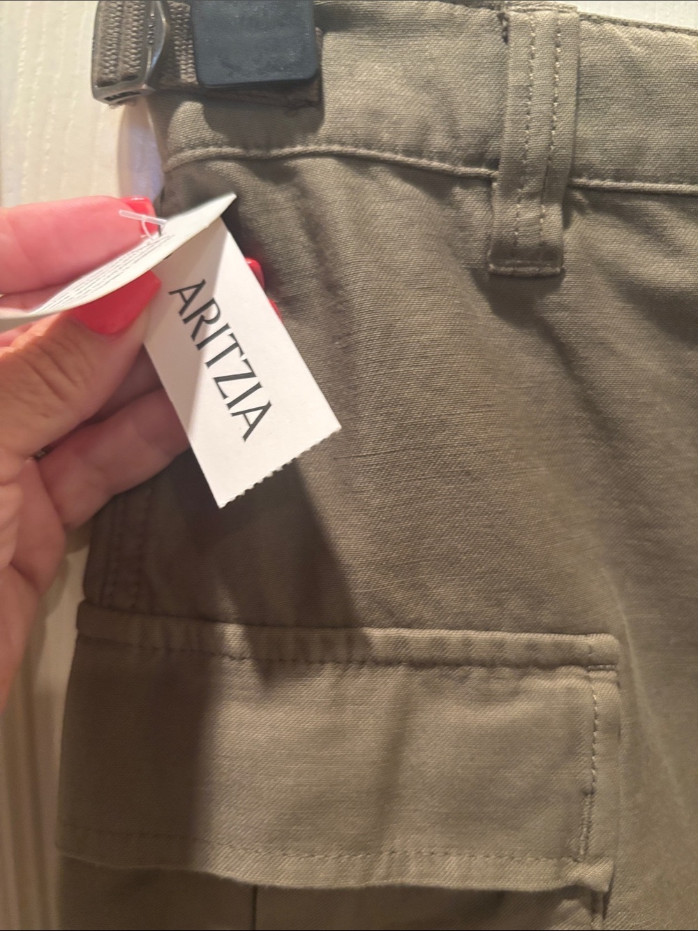 NWT Aritzia TNA Supply Cargo Micro Skirt Army Green Cotton Mini size 2 - Picture 2 of 7